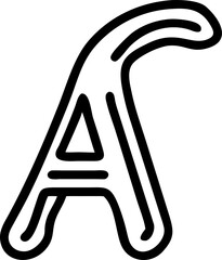 letter a font, icon outline