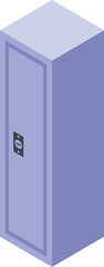 Poster - Isometric view of a metal safe deposit box, suggesting the concept of security and protection