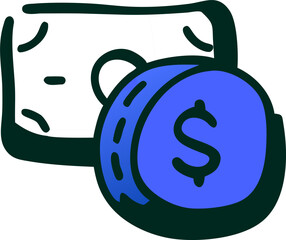 money, icon doodle offset fill