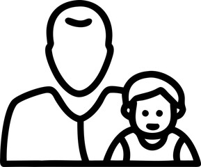 mom, dad and baby, icon outline