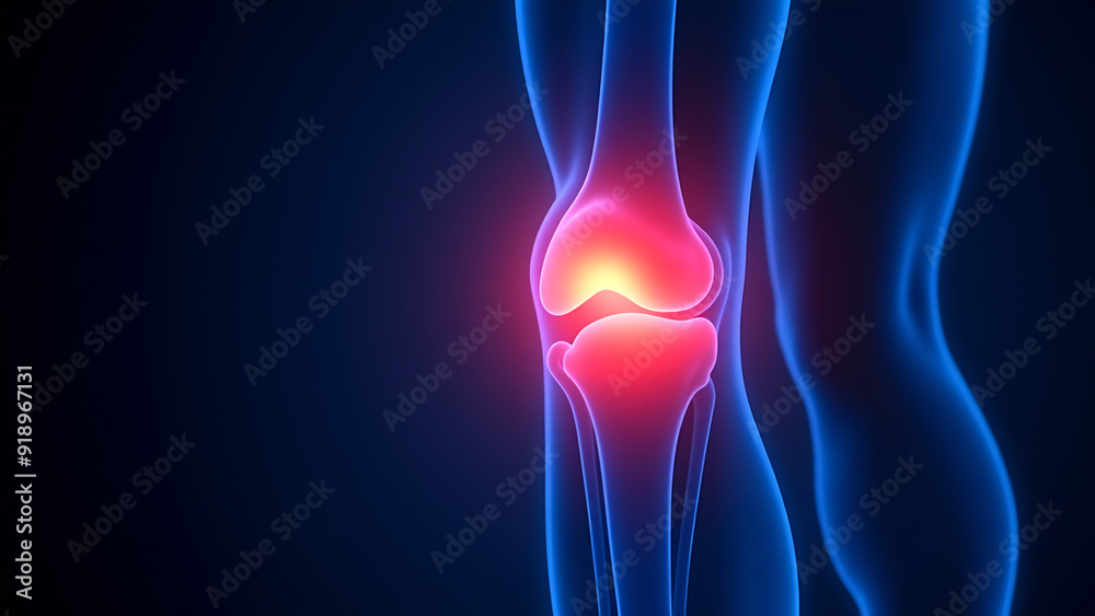 Blue 3d medical x-ray anatomy of the knee pain. Leg joint and bone ...