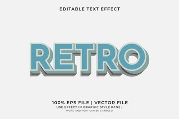 Poster - 3D Retro Vintage Text effect editable vector