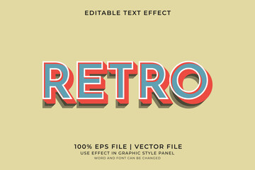 Poster - 3D Retro Vintage Text effect editable vector