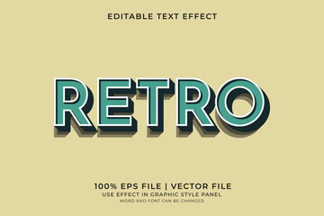 Poster - 3D Retro Vintage Text effect editable vector