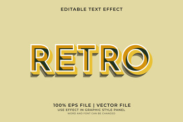 Poster - 3D Retro Vintage Text effect editable vector