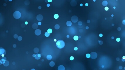 Blue bokeh Abstract background with scattered glowing light blue circles. Suitable for digital backgrounds, abstract designs, technology concepts, and festive themes.