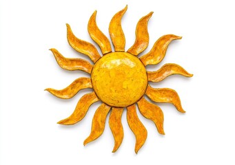 Wall Mural - An isolated image of a sun-shaped desert sand on a white background; a clipping path is present at the top.