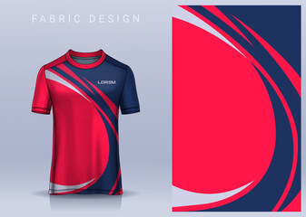 Wall Mural - Fabric textile design for Sport t-shirt, Soccer jersey mockup for football club. uniform front view.