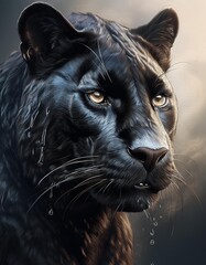 Wall Mural - portrait of a black panther 