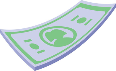 Poster - Green banknote falling down representing financial crisis