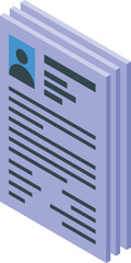 Poster - Hr manager holding stack of curriculum vitae for job interview