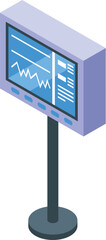 Poster - Medical monitor showing heart rate with buttons on white background