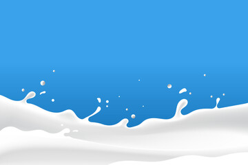 milk or yogurt water wave. white liquid wave splash element.