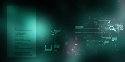Poster - 2d illustration abstract technology background
