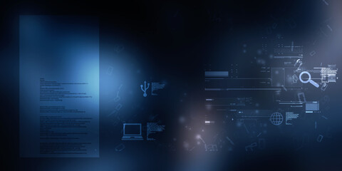 Poster - 2d illustration abstract technology background
