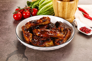 Poster - Grilled pork ribs in barbecue sauce