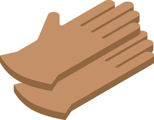 Poster - Isometric icon of a pair of working gloves lying on top of each other