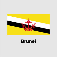 brunei flag design vector illustration on a gray background for graphic and web design.