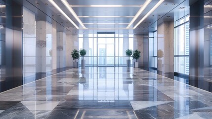 Poster - A modern office space with plenty of natural light and large windows