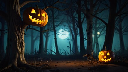 halloween background with pumpkins