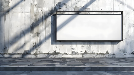 Wall Mural - Blank billboard mockup with a grunge concrete wall.