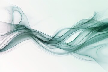 Wall Mural - Abstract flowing dark green waves on a white background. Template, blank for design, logo, website.