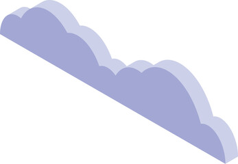 Poster - Row of purple clouds is floating in an isometric projection