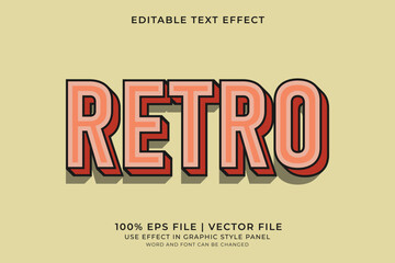 Poster - 3D Retro Vintage Text effect editable vector