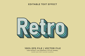 Poster - 3D Retro Vintage Text effect editable vector