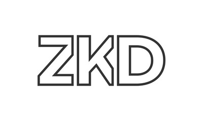 Poster - ZKD logo design template with strong and modern bold text. Initial based vector logotype featuring simple and minimal typography. Trendy company identity.
