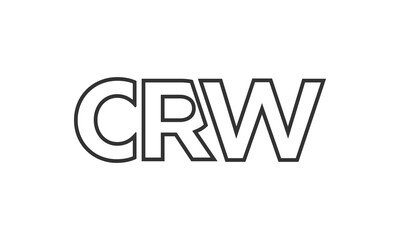 Poster - CRW logo design template with strong and modern bold text. Initial based vector logotype featuring simple and minimal typography. Trendy company identity.