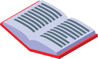 Poster - Open book lying with pages wide open isometric icon illustrating the concept of education and reading
