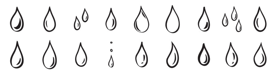  hand drawn doodle water drop water drops icons vector illustration