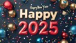 © ALEXSTUDIO - Happy new year 2025 background with colorful balloons and confetti