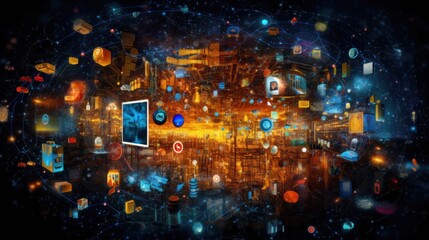 Fototapete - Abstract Digital Art