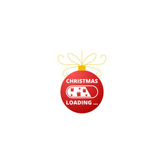 Christmas loading card design icon isolated on transparent background