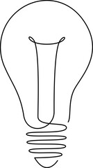 Wall Mural - light bulb continuous one line drawing. single line vector illustration with editable stroke.