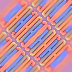Aufkleber - Digital illustration with a symmetrical pattern of a series of stylized wavy lines. 3d rendering