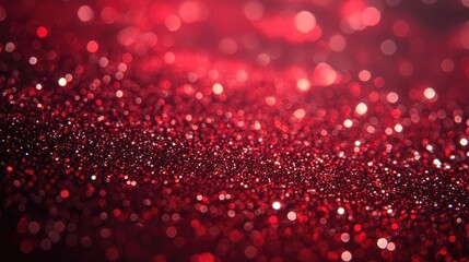 Poster - Red glitter background with bokeh. Perfect for festive designs and holiday projects.