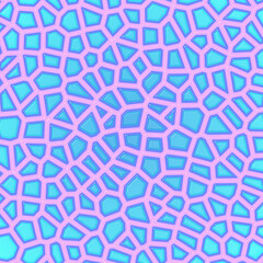 Aufkleber - Digital illustration of a colorful mosaic tile with bright pink outlines. 3d rendering