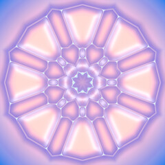 Aufkleber - Illustration of colorful organic shapes forming a charming kaleidoscopic pattern. 3d rendering