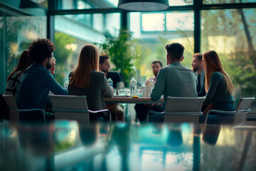 Diverse team in office discussing the business issues