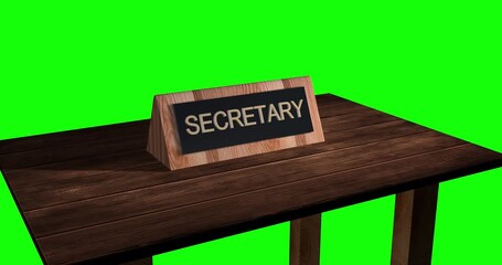 Wall Mural - Secretary Table Name Plate for office and Meeting Green Screen