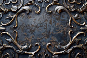 Wall Mural - Close-up view of ornate metal design, ideal for use in decorative or industrial contexts