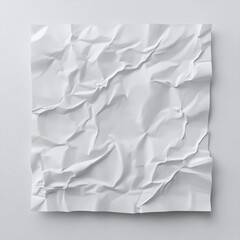 Fototapete - single, isolated, square white paper sticker with visible creases and wrinkles By Generated AI