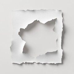 Fototapete - single, isolated, square white paper sticker with visible creases and wrinkles By Generated AI