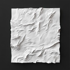 Fototapete - single, isolated, square white paper sticker with visible creases and wrinkles By Generated AI