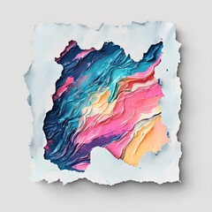 Fototapete - A square, white paper sticker with a painted or illustrated design By Generated AI