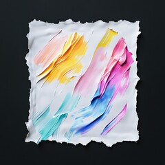 Fototapete - A square, white paper sticker with a painted or illustrated design By Generated AI