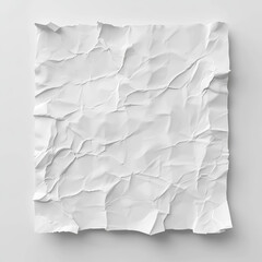 Fototapete - single, isolated, square white paper sticker with visible creases and wrinkles By Generated AI